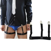 adjustable shirt holder stay elastic men suspenders leg braces uniform suspender