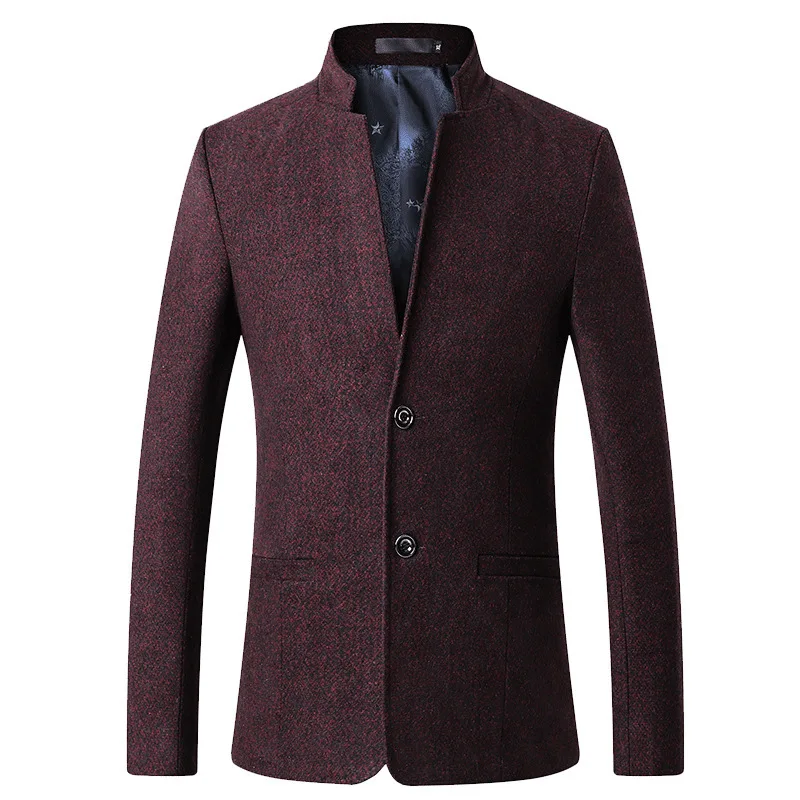 Мужская приталенная однотонная куртка Свадебная одежда мужской блейзер с