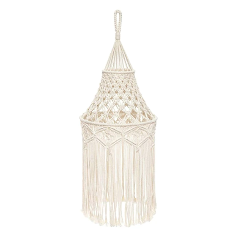 

Hand-knitted Lampshade Macrame Tapestry Tassel Hanging Lamp Wedding Decoration 23GB