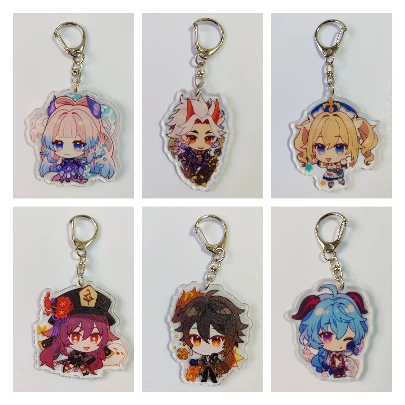 

Game Genshin Impact Anime Figure Keychain Character Cosplay Yoimiya Kokomi Gorou Thoma Acrylic Keyring New Creative Pendant Gift