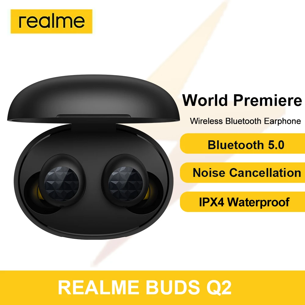 

Realme Buds Q2 TWS Wireless Earphones Bluetooth 5.0 Earbuds Noise Cancellation 20 Hours playback Ipx4 Water Resistant Headphones