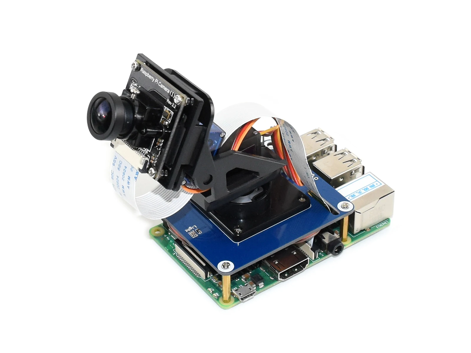 Плата Waveshare 2 DOF для панорамирования и наклона Raspberry Pi интерфейс I2C с датчиком