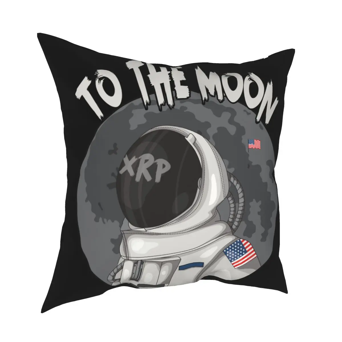 

XRP Ripple To The Moon Astronaut Pillowcase Printing Polyester Cushion Cover Decorative Pillow Case Cover Home Square 40*40cm