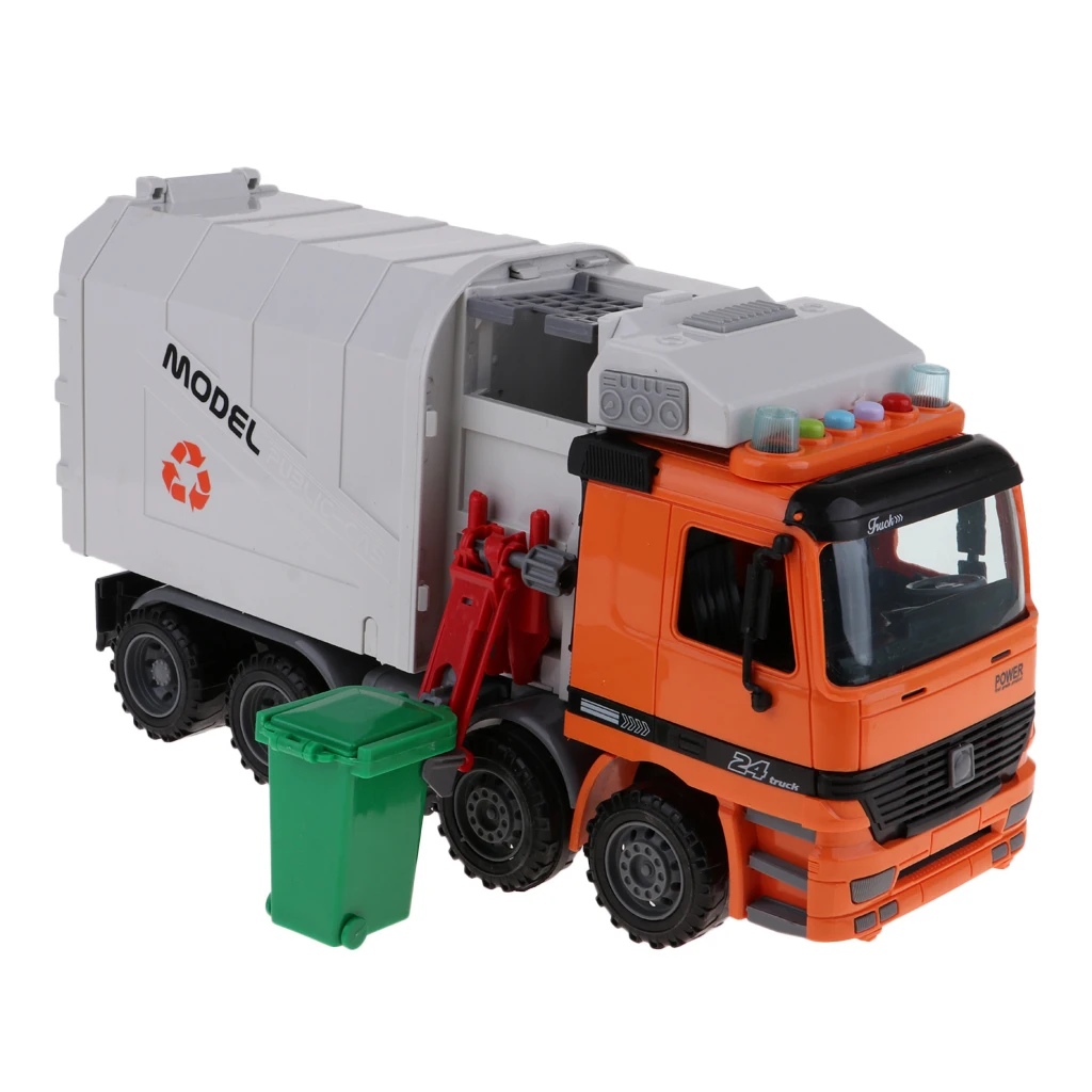 

Plastic Die-Cast Pull Back Sanitation Garbage Truck Model Kids Toy Gift