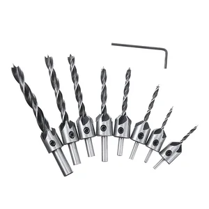 9 шт, толщина 3 мм-10 мм деревообрабатывающий зенковки сверло биты болтов и гаек деревообрабатывающее сверло Пресс комплект винт с расширителем дерево направляющее отверстие инструменты