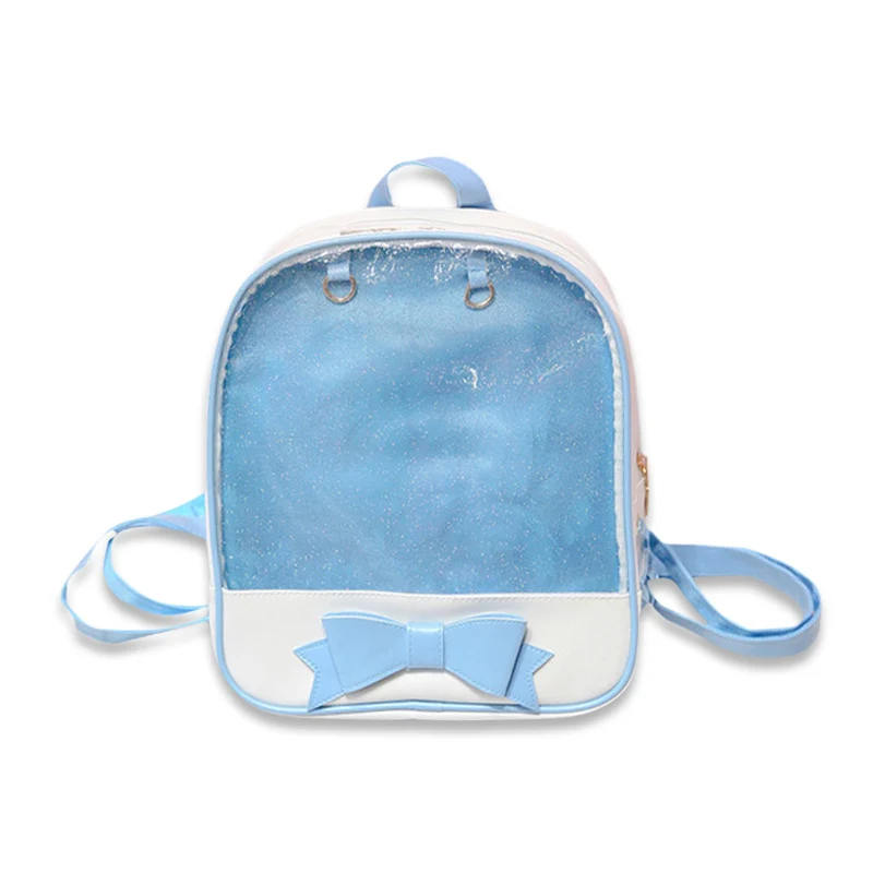 Blue Прозрачный рюкзак с бантом Itabags, школьные сумки для девочек-подростков, дизайнерские сумки Ita Bookbag Bolsa - Цвет: Blue