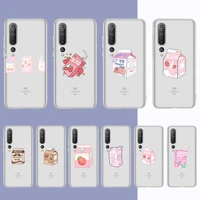 cute fruit strawberry drink milk phone case for redmi note 5 7 8 9 10 a k20 pro max lite for xiaomi 10pro 10t