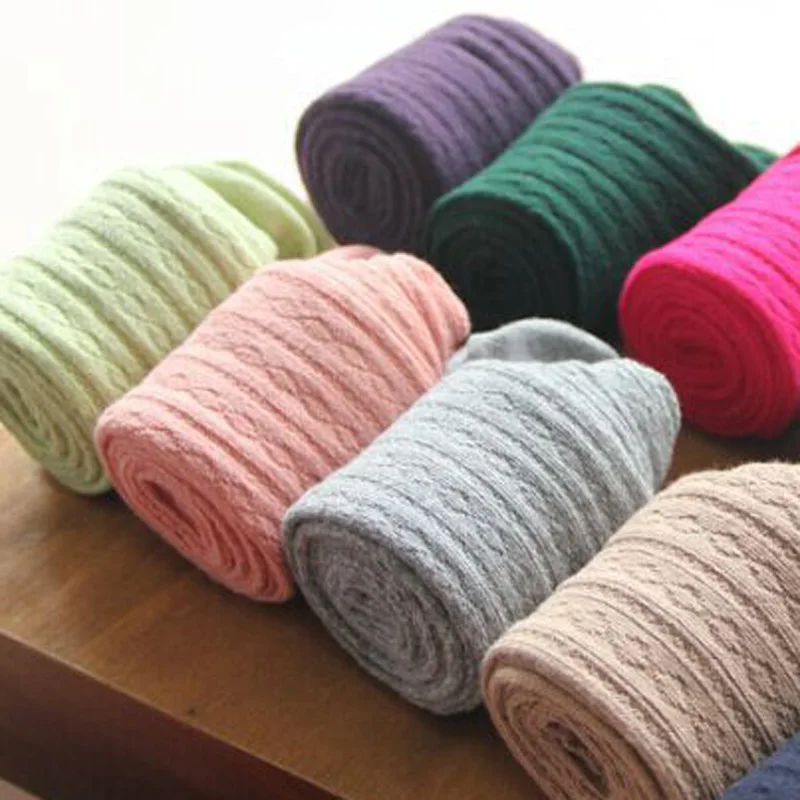 Высокое качество вязаные хлопковые детские чулочно носочные изделия для девочек