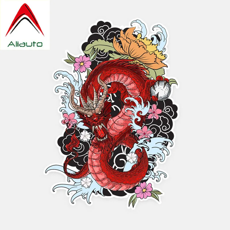 

Стикер Aliauto с персонажами мультфильмов, красный дракон, водостойкая Светоотражающая наклейка, цветное украшение, автомобильные аксессуары из ПВХ, 19 см * 13 см