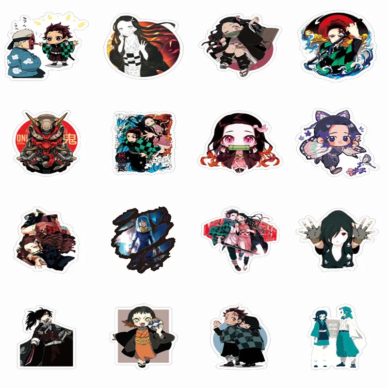 

50Pcs Demon Slayer Japanese comic Stickers Luggage Trolley Case Notebook Phone Sticker DIY scrawl