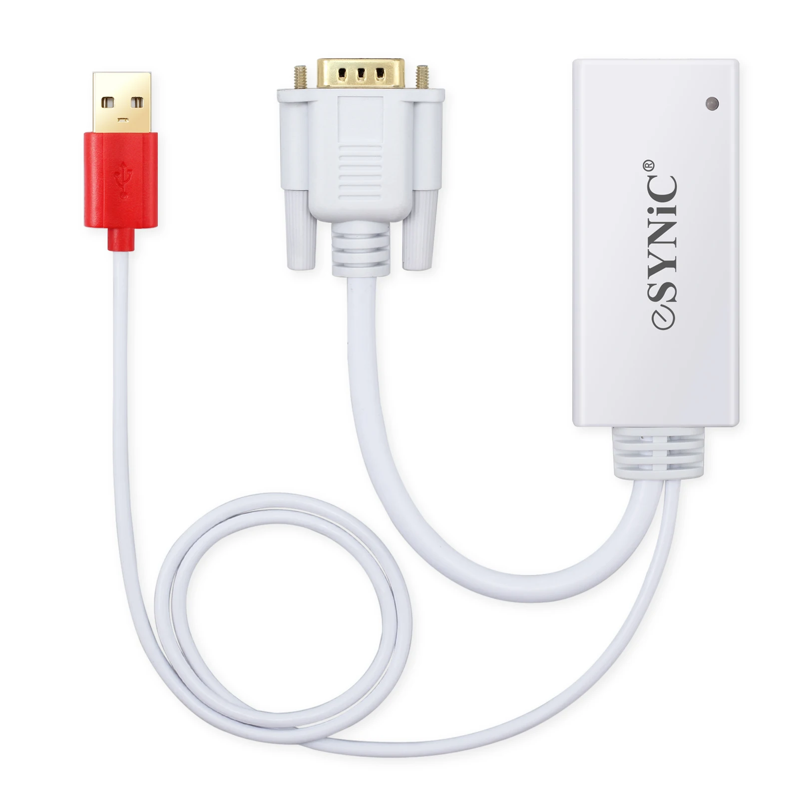 ESYNiC новый VGA Мужской к HDMI Женский Кабель с USB аудио поддержка кабель Белый для HDTV STB