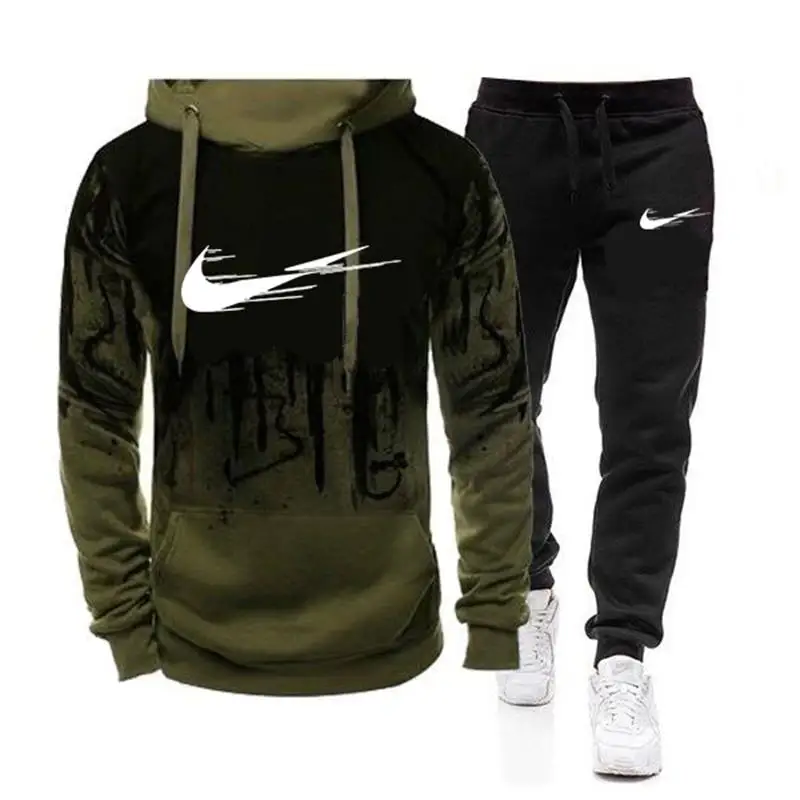

3D men Hoodies&Winter 2020 fashion new male fashion letter print autumn brand casual sports suit male sports two piece hoodies