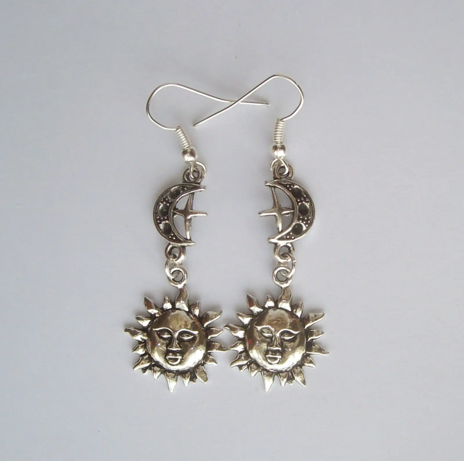 Серьги ручной работы в стиле бохо С небесным солнцем Луной и звездами Висячие