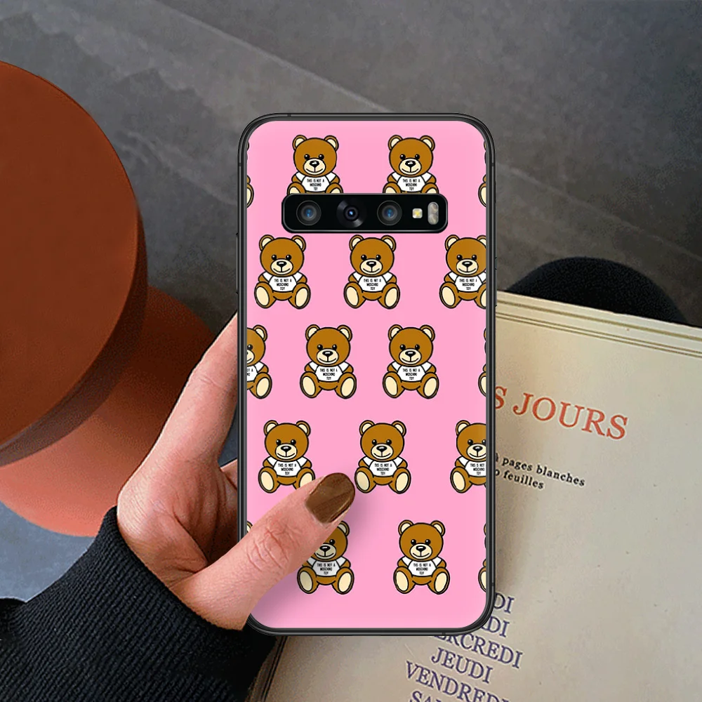 

Italy Luxury Bear Brand Phone Case For Samsung Galaxy Note S 8 9 10 20 Plus E Lite Uitra black Funda Trend Hoesjes 3D Cover Tpu