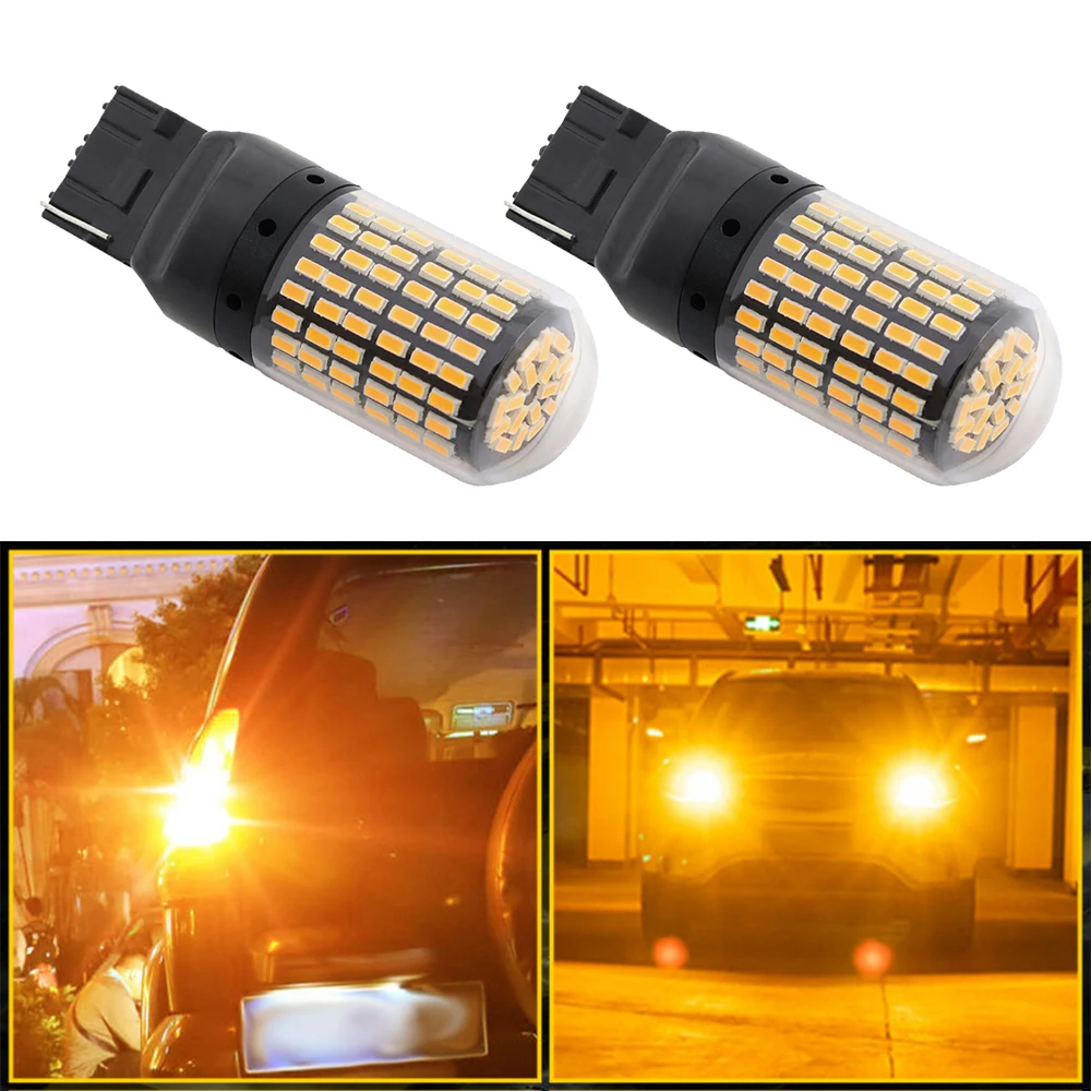 

12VDC Carbrakelight 144SMD 3014LED 7440 AmberYellow ReverseLamp T20