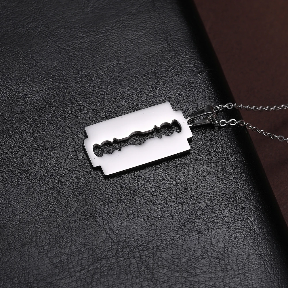 Ожерелье-чокер из нержавеющей стали с лезвиями для бритвы | Украшения и