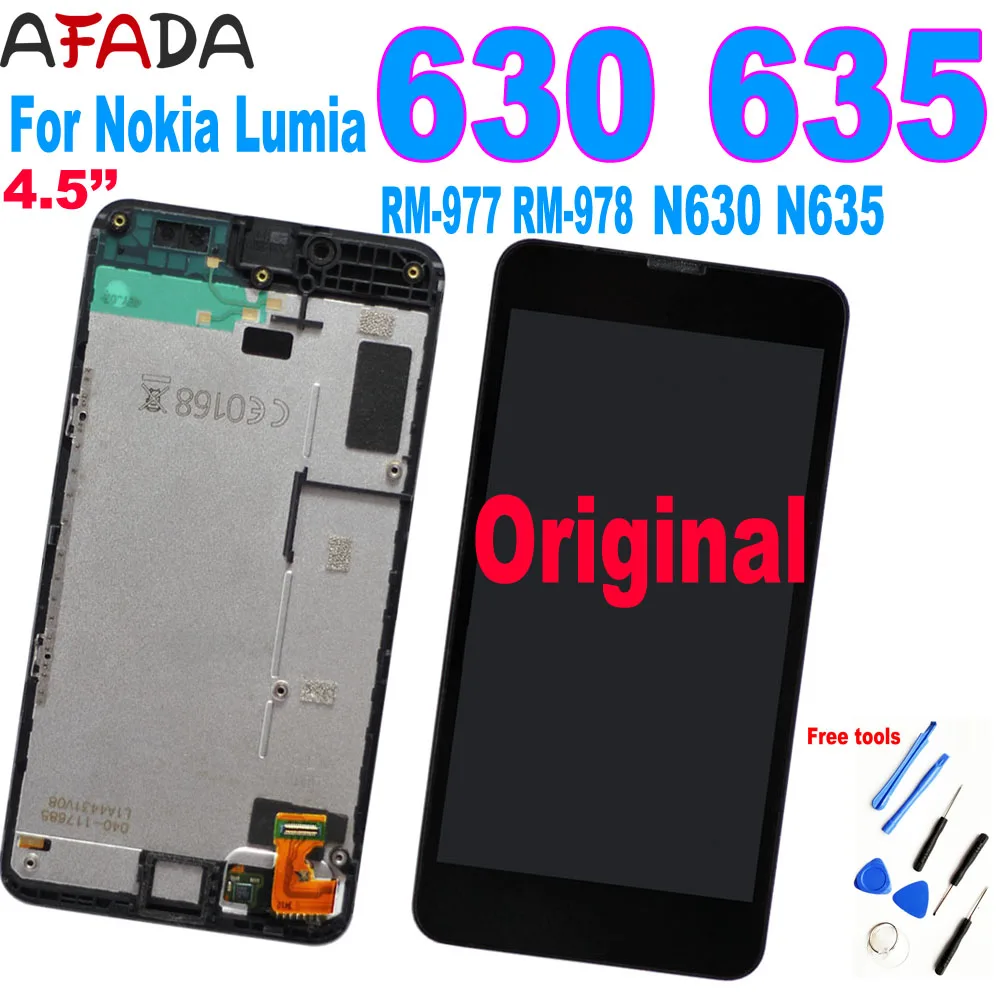 4 5 &quotдля Nokia Lumia 630 635 Φ ЖК-дисплей с сенсорным экраном и дигитайзером в сборе