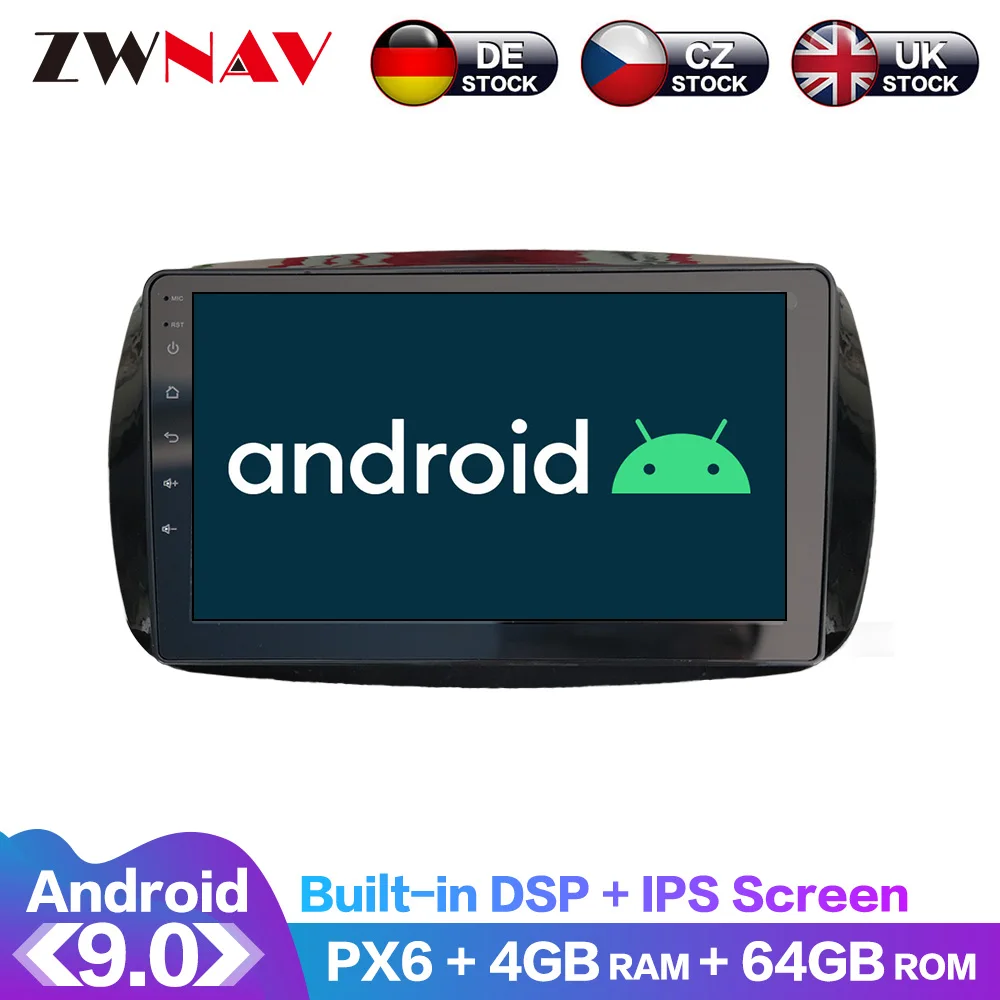 Android 9.0 4+64G DSP Carplay Car DVD Player GPS navigation For Mercedes Benz Smart 2016 Head Unit Multimedia Tape Recorder | Автомобили и