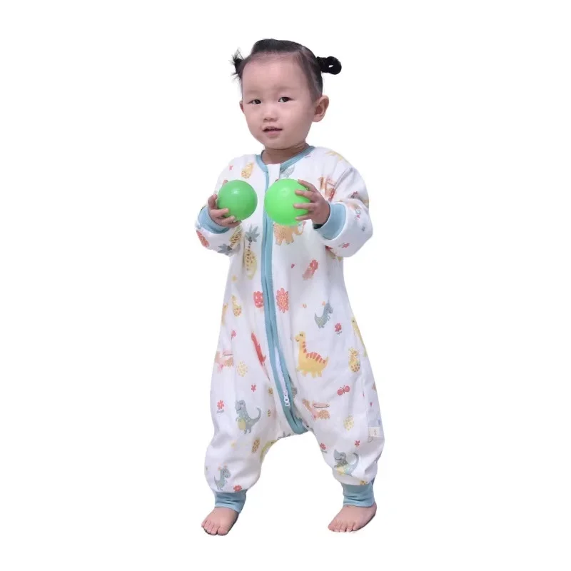 

Infant Children Baby Spring New Girl Split-legged Sleeping Bag Anti-kick Air-conditioning Long Sleeve Cartoon Kid Clothes SY05