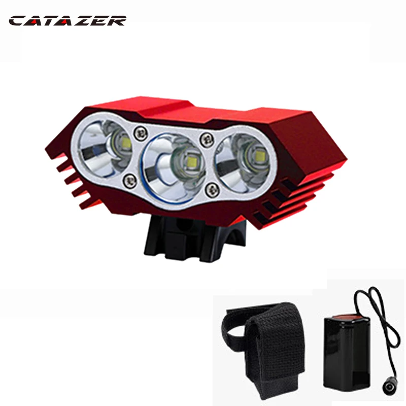 

Catazer 3T6 LED Bicycle Light with Battery Pack Ultra Bright MTB Road Bike Front Lights Waterproof Safe Cycling Headlight Lamp
