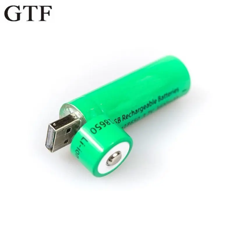 GTF 18650 3 7 в USB перезаряжаемая литий-ионная батарея зарядный разъем для фонарика 3800