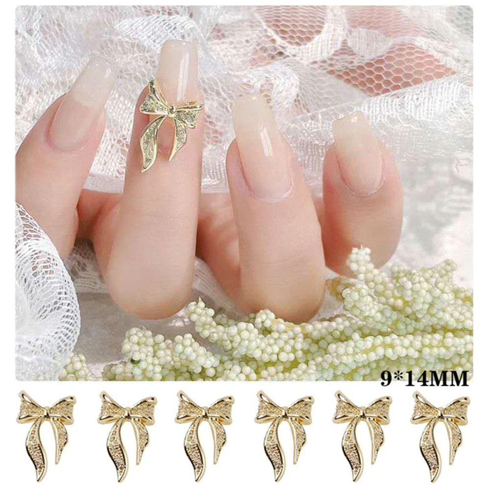 

100pcs 3d Bow Nail Charms Bow Tie Design Nail Art Slices Rhinestone Alloy Bow Nail Art Decals Bow Diy Nail Art Decoration 2021