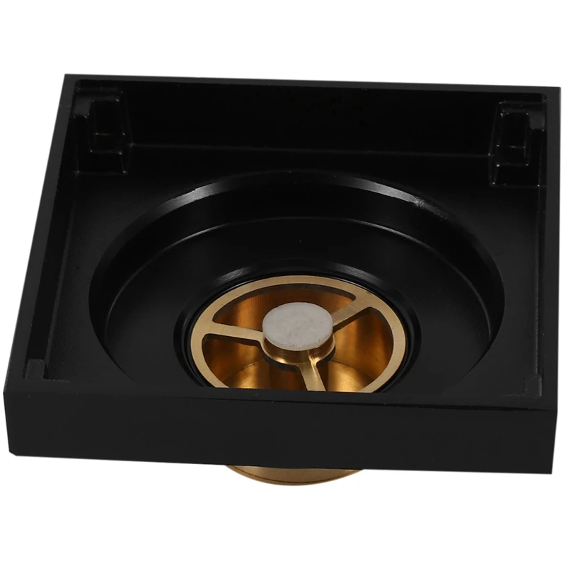 

1 Pcs 10 X 10cm Shower Drain Black Bathroom Floor Drain & 1 Pcs Basin Bottle Trap Bathroom Sink Siphon Drains with Drain