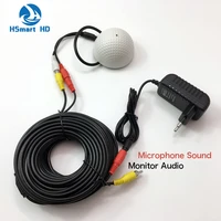 dc 6 12v cctv high sensitive microphone security camera rca audio mic dc power 20m cable for home security dvr system add 12v dc
