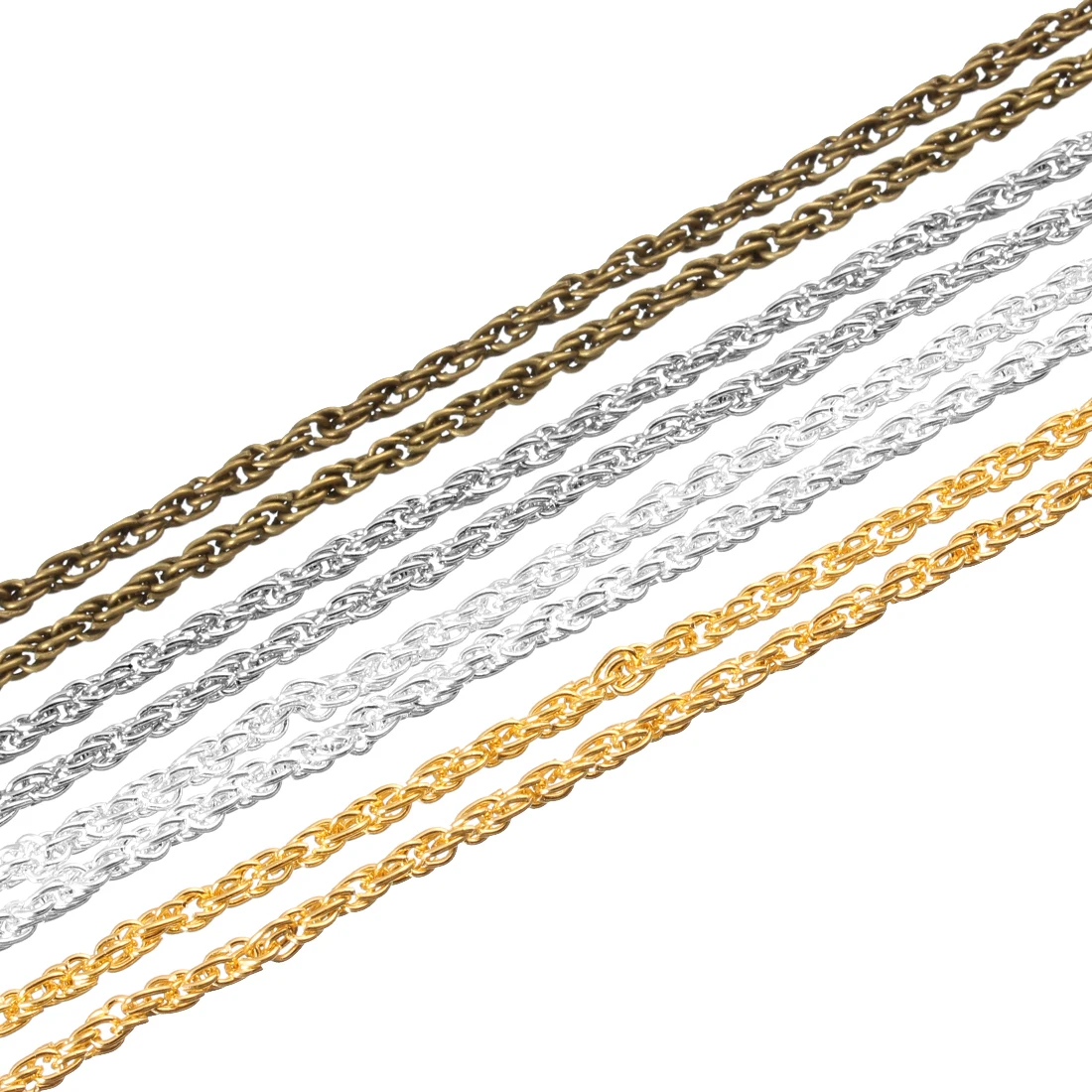 

10meter/lot Metal Iron Necklace Chains Bulk Dia 3mm Twisted Open Link Chains Diy Bracelet Findings Jewelry Making
