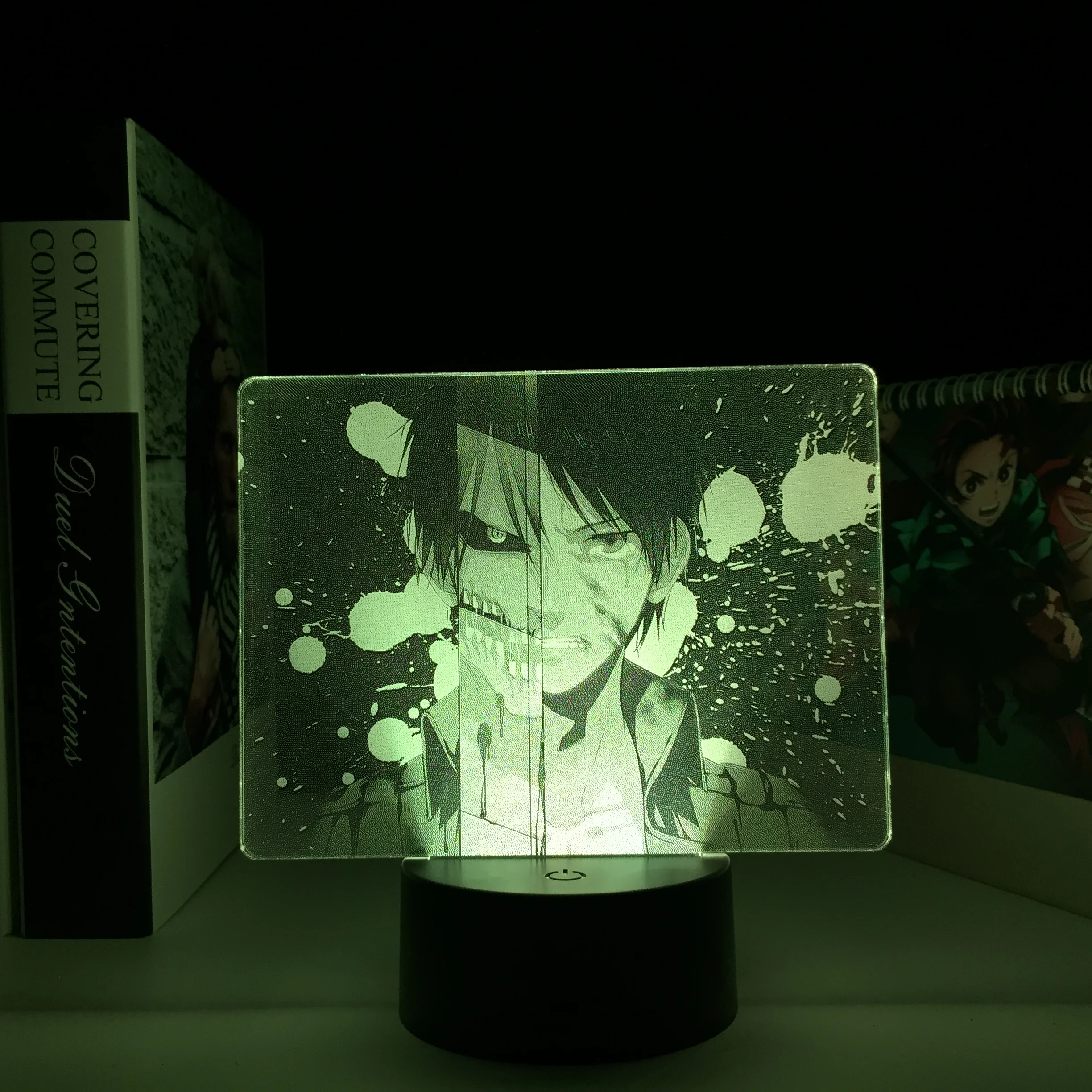 

Attack on Titan Eren Jaeger Dual Colors 3d LED Light for Bedroom Decor Birthday Gift Colorful Two Tone Lamp Manga AOT Anime