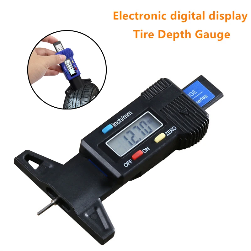 

0-25mm Electronic Digital Display Tire Tread Gauge Tread Depth Gauge High Precision Depth Vernier Caliper Tire Tread Ruler Tire