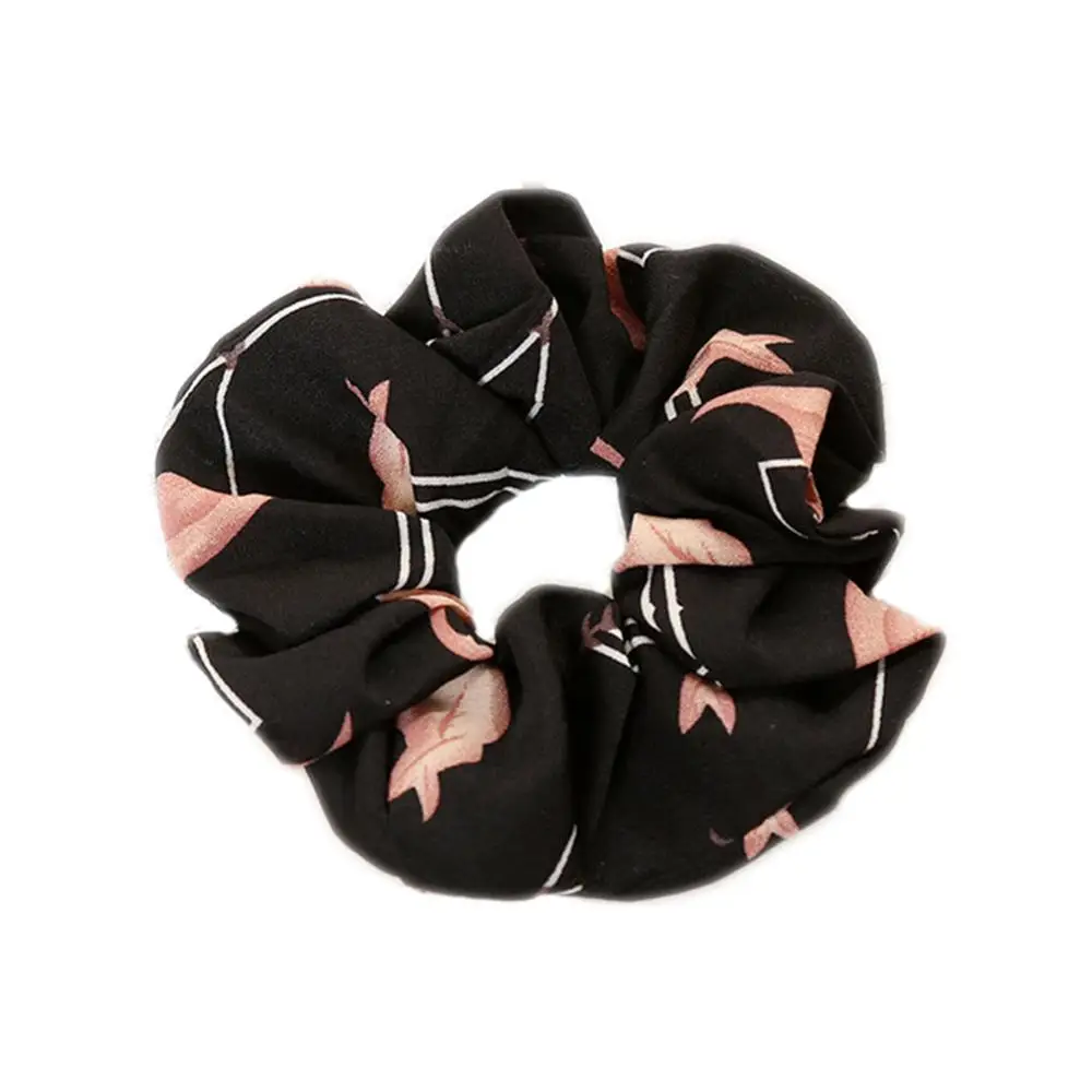 1pcs Vintage Scrunchies Lady Stretch Chiffon Scrunchie Women Elastic Hair Bands Girls Headwear Floral Hair - Цвет: 006