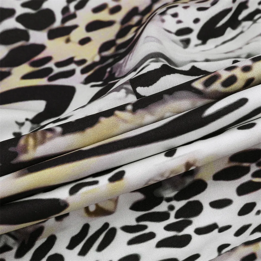 Летние мужские рубашки в этническом стиле с леопардовым принтом коротким