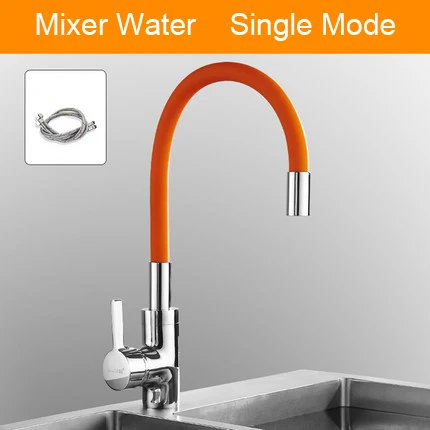 Senlesen Single Cold& Mixer Water Kitchen Faucet Silica Gel Nose Any Direction Rotating Torneira Cozinha Single Handle Tap - Цвет: mixer 1-way