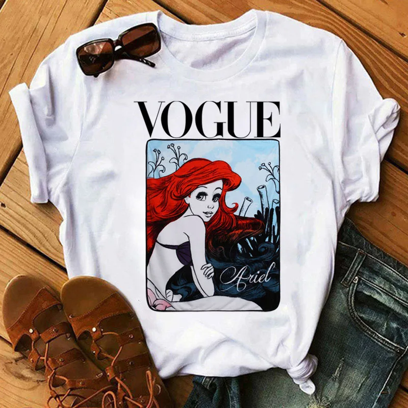 

2021 New Style T-shirt Cotton Vogue Princess Summer Short Sleeved Women's T-shirt Round Neck Loose Tees Top Clothing