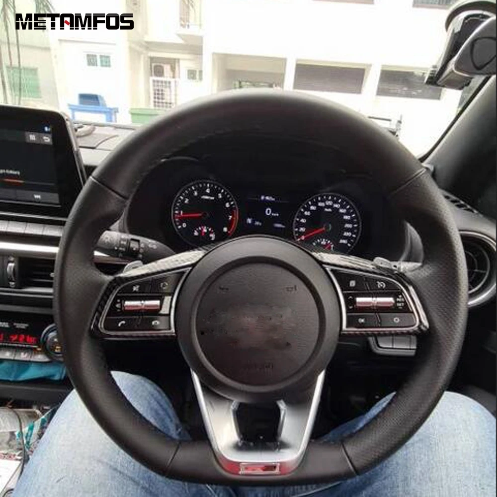 Чехол на руль для Kia Cerato k3 2019 2020 из углеродного волокна декоративная рамка
