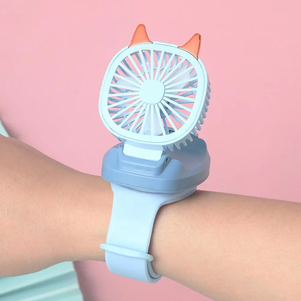 

Portable Mini Watch Fan USB Charging Air Cooling Fan Removable Desktop Fan With Colorful Lights For Student Kids Gifts For Home
