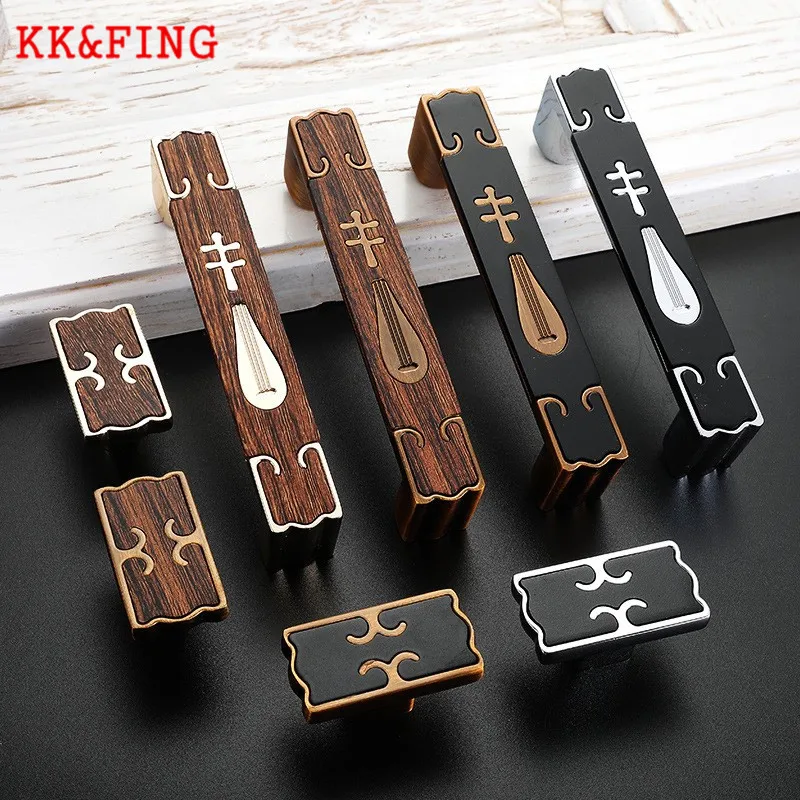 KK & FING Современный Античный цинковый сплав деревянные ручки для шкафа ящика