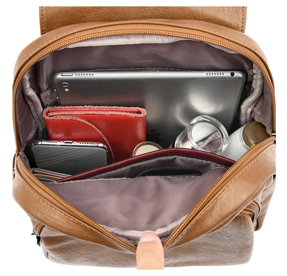 High Quality Leather Backpack Woman New Arrival Fashion Female Backpack String Bags Large Capacity School Bag Mochila Feminina