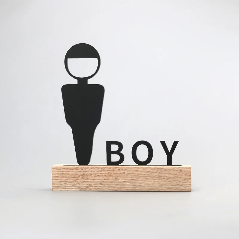 Design Toilet Reminder Signs Acrylic Sign Children 3D Door Stickers Cute Boy Girl Signage Men Women House Number Guide Plate |