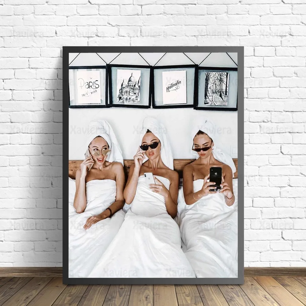 

Nordic Paris Fashion Ladies Retro Posters and Prints Hd Photography Pictures Interior Decoration Bathroom Art Canvas Paintings