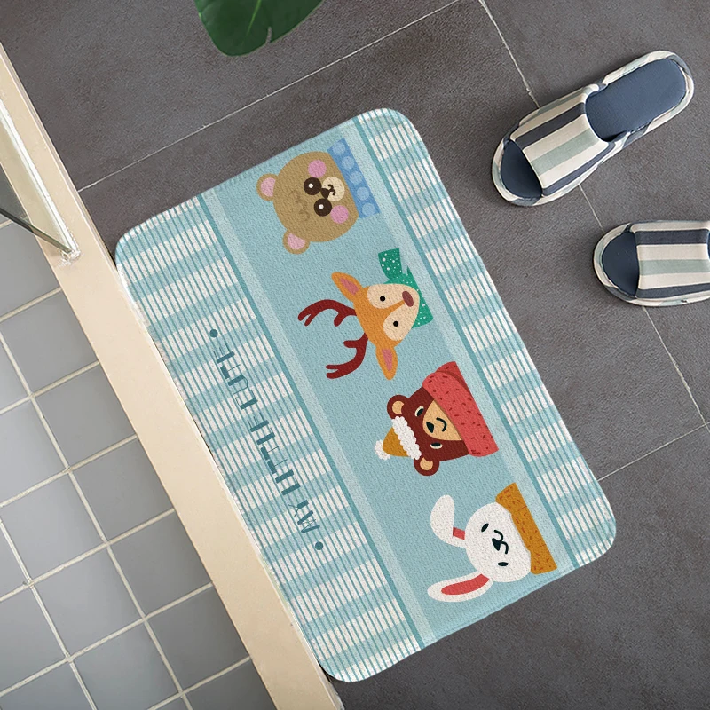 Carpet Doormat Funny Kitchen Entrance Door Mat Anti-slip Floor Rug Bathroom Area Hallway 50x80cm Cartoon Printing Design | Дом и сад
