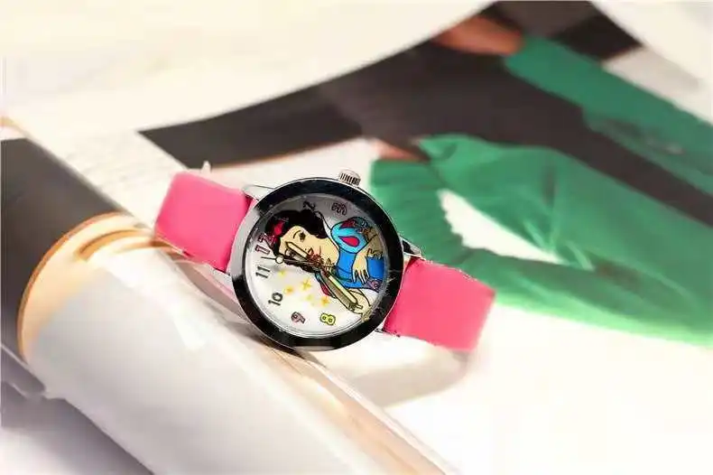 Popular children's cartoon classic Snow White quartz crystal belt glow-in-the-dark pointer watch | Наручные часы