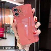 right angle side solid color phone case for iphone13 pro proamx mini electroplating stylish and smooth cover phone cases