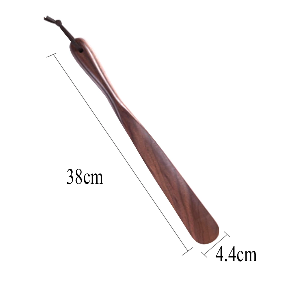 

38cm Portable Shoe Horn Wooden With Hole Professional Craft Wearing Practical Long Handle Pregnancy Convenient Kids Sturdy
