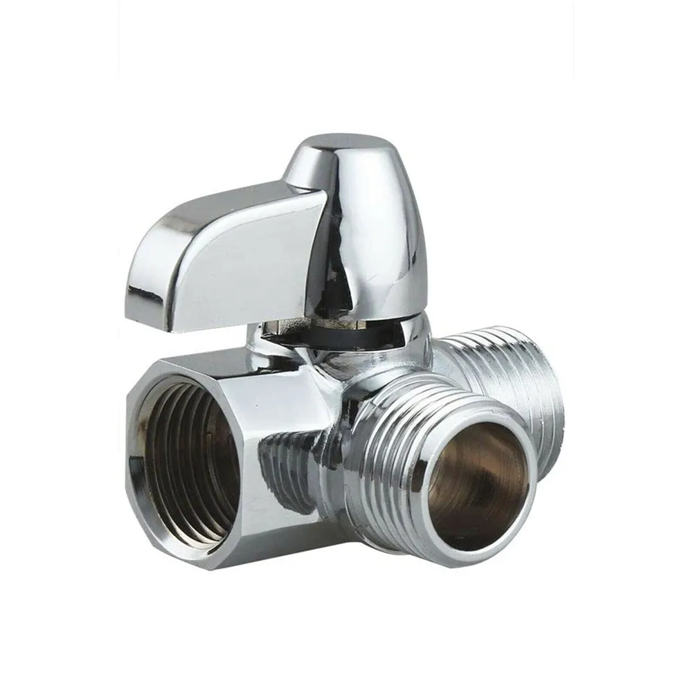 

Solid Brass Shower Arm 2-Way Diverter Valve For Hand-shower Chrome High Quality Shower Head Accessories