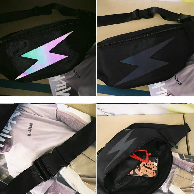 Мужская холщовая нагрудная сумка унисекс повседневная поясная светоотражающая