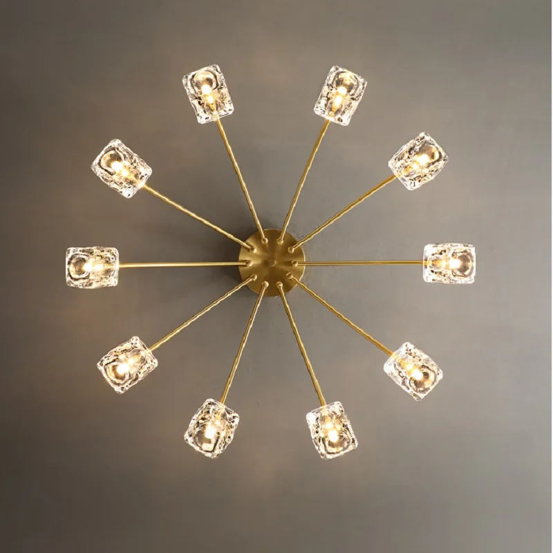 Современная хрустальная потолочная люстра светодиодная на кухню минималистские