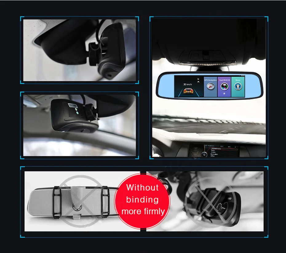 FANSICOUK 4G Android 5,1 Автомобильный видеорегистратор Камера ADAS 1080P 2GB ram Dash Cam 8 ''зеркало заднего вида gps wifi ночное видение Авто регистратор E2