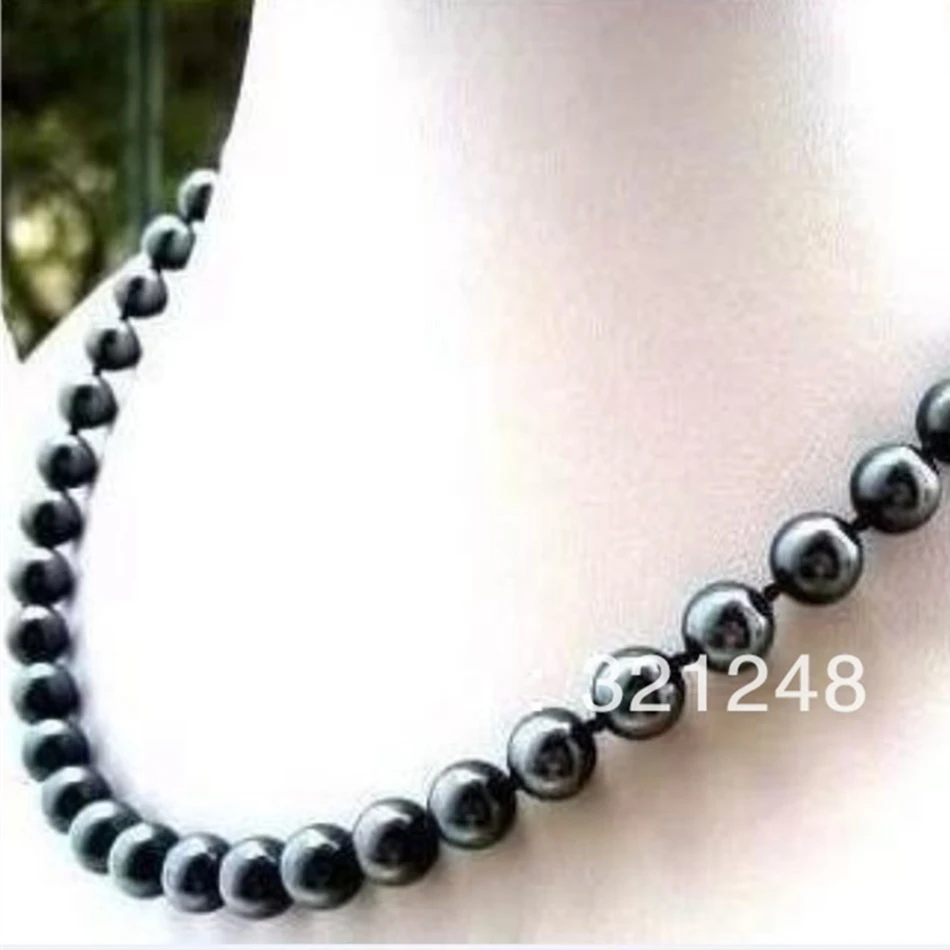 

Модные круглые бусины 8 мм из натурального черного жемчуга морской ракушки, ожерелье «сделай сам» для женщин, элегантное ювелирное изделие ...